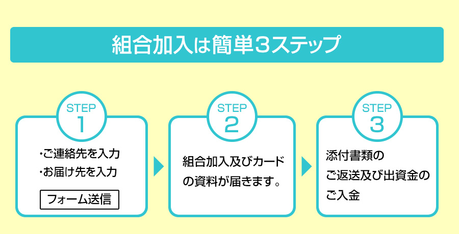 組合加入は簡単3ステップ